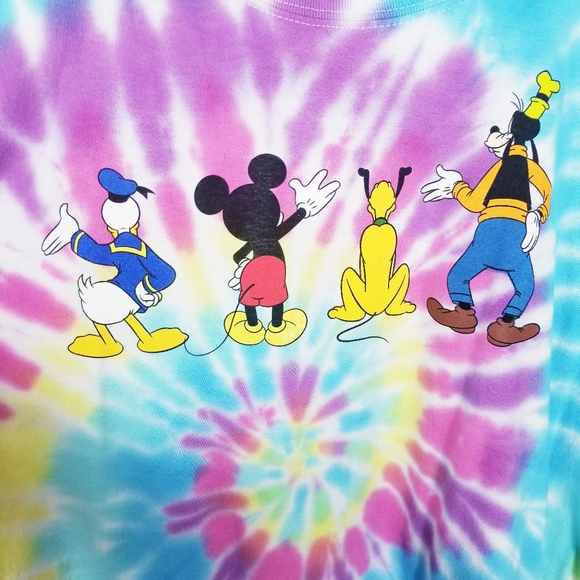 Disney Tie dye Mickey and friends 2X 100% Cotton Tee NEW - Picture 2 of 7
